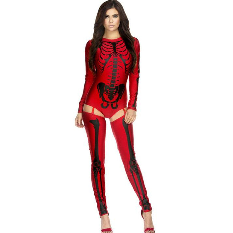 Skull Zombie Halloween Costume - Adult Cosplay Uniform