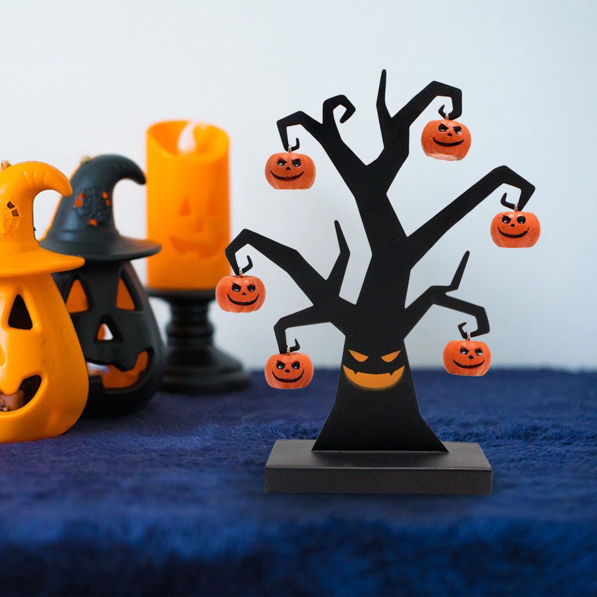 Halloween Pumpkin Tree Ornament Set - Mini Harvest Decorations
