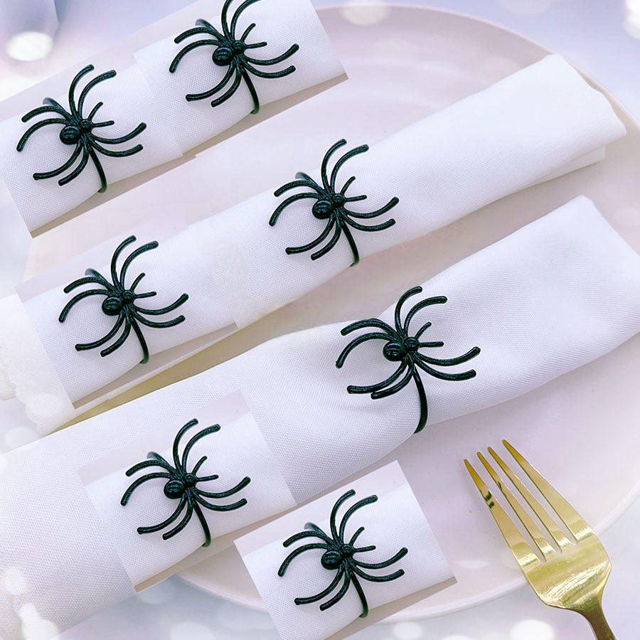 Spider & Ghost Napkin Ring Set - Halloween Party Tableware