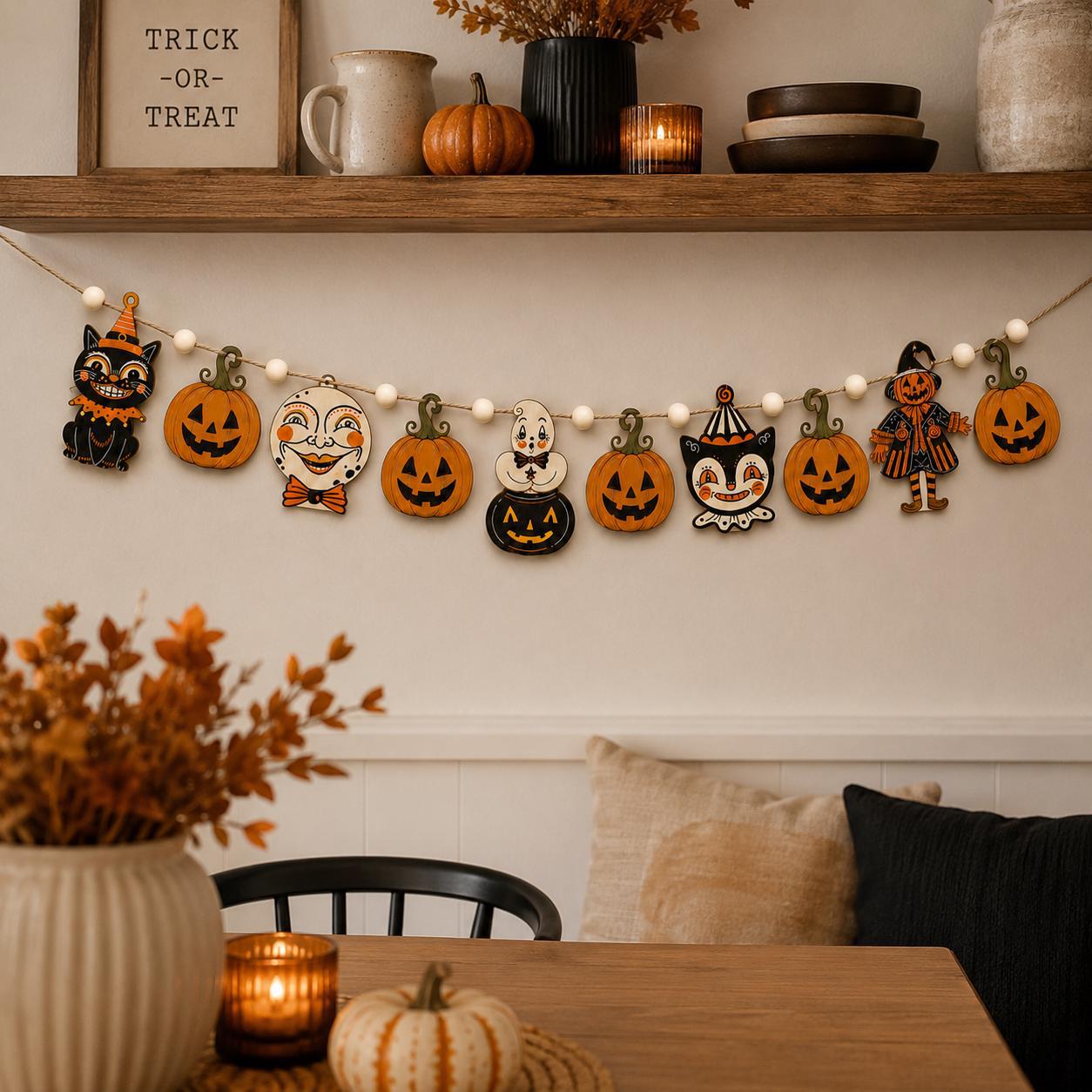 Halloween Pumpkin Cat Hanging Decoration