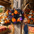 Witch's Pumpkin Halloween Front Door Wreath