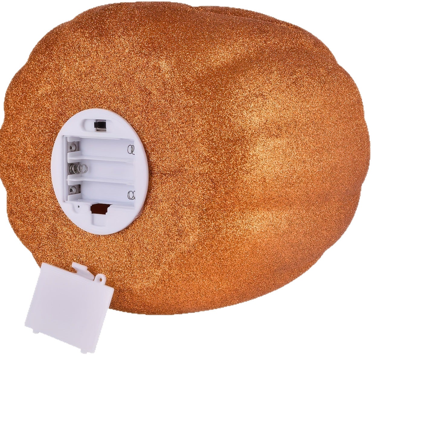 Battery compartment on back of light-up pumpkin lantern decoration